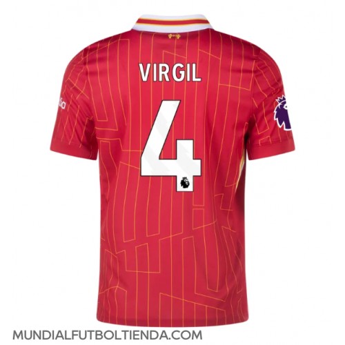 Camiseta Liverpool Virgil van Dijk #4 Primera Equipación Replica 2024-25 mangas cortas